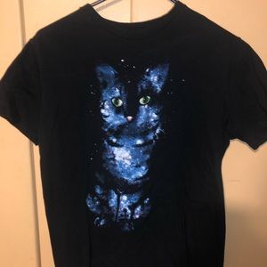 Black shirt with cat